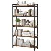 imageHomeiju Bookshelf 3 Tier Industrial Bookcase Metal Small Bookcase Rustic Etagere Book Shelf Storage Organizer for Living Room Bedroom and Home OfficeRustic Brown Patent Pending D29873033Vintage