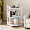 imageHomeiju Bookshelf 3 Tier Industrial Bookcase Metal Small Bookcase Rustic Etagere Book Shelf Storage Organizer for Living Room Bedroom and Home OfficeRustic Brown Patent Pending D29873033Blue