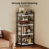 imageHomeiju Bookshelf 3 Tier Industrial Bookcase Metal Small Bookcase Rustic Etagere Book Shelf Storage Organizer for Living Room Bedroom and Home OfficeRustic Brown Patent Pending D29873033White