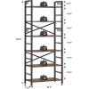 imageHomeiju Bookshelf 3 Tier Industrial Bookcase Metal Small Bookcase Rustic Etagere Book Shelf Storage Organizer for Living Room Bedroom and Home OfficeRustic Brown Patent Pending D29873033Vintage