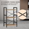 imageHomeiju Bookshelf 3 Tier Industrial Bookcase Metal Small Bookcase Rustic Etagere Book Shelf Storage Organizer for Living Room Bedroom and Home OfficeRustic Brown Patent Pending D29873033Light Coffee