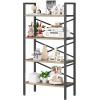 imageHomeiju Bookshelf 3 Tier Industrial Bookcase Metal Small Bookcase Rustic Etagere Book Shelf Storage Organizer for Living Room Bedroom and Home OfficeRustic Brown Patent Pending D29873033Light Coffee