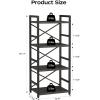 imageHomeiju Bookshelf 3 Tier Industrial Bookcase Metal Small Bookcase Rustic Etagere Book Shelf Storage Organizer for Living Room Bedroom and Home OfficeRustic Brown Patent Pending D29873033Black