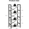 imageHomeiju Bookshelf 3 Tier Industrial Bookcase Metal Small Bookcase Rustic Etagere Book Shelf Storage Organizer for Living Room Bedroom and Home OfficeRustic Brown Patent Pending D29873033White