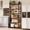imageHomeiju Bookshelf 3 Tier Industrial Bookcase Metal Small Bookcase Rustic Etagere Book Shelf Storage Organizer for Living Room Bedroom and Home OfficeRustic Brown Patent Pending D29873033Vintage