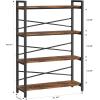 imageHomeiju Bookshelf 3 Tier Industrial Bookcase Metal Small Bookcase Rustic Etagere Book Shelf Storage Organizer for Living Room Bedroom and Home OfficeRustic Brown Patent Pending D29873033Vintage