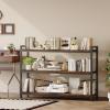 imageHomeiju Bookshelf 3 Tier Industrial Bookcase Metal Small Bookcase Rustic Etagere Book Shelf Storage Organizer for Living Room Bedroom and Home OfficeRustic Brown Patent Pending D29873033Vintage