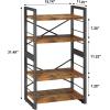 imageHomeiju Bookshelf 3 Tier Industrial Bookcase Metal Small Bookcase Rustic Etagere Book Shelf Storage Organizer for Living Room Bedroom and Home OfficeRustic Brown Patent Pending D29873033Vintage