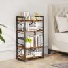 imageHomeiju Bookshelf 3 Tier Industrial Bookcase Metal Small Bookcase Rustic Etagere Book Shelf Storage Organizer for Living Room Bedroom and Home OfficeRustic Brown Patent Pending D29873033Vintage