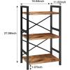 imageHomeiju Bookshelf 3 Tier Industrial Bookcase Metal Small Bookcase Rustic Etagere Book Shelf Storage Organizer for Living Room Bedroom and Home OfficeRustic Brown Patent Pending D29873033Vintage