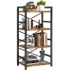 imageHomeiju Bookshelf 3 Tier Industrial Bookcase Metal Small Bookcase Rustic Etagere Book Shelf Storage Organizer for Living Room Bedroom and Home OfficeRustic Brown Patent Pending D29873033Vintage