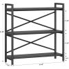 imageHomeiju Bookshelf 3 Tier Industrial Bookcase Metal Small Bookcase Rustic Etagere Book Shelf Storage Organizer for Living Room Bedroom and Home OfficeRustic Brown Patent Pending D29873033Grey