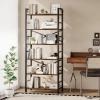 imageHomeiju Bookshelf 3 Tier Industrial Bookcase Metal Small Bookcase Rustic Etagere Book Shelf Storage Organizer for Living Room Bedroom and Home OfficeRustic Brown Patent Pending D29873033Vintage