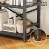 imageHomeiju Bookshelf 3 Tier Industrial Bookcase Metal Small Bookcase Rustic Etagere Book Shelf Storage Organizer for Living Room Bedroom and Home OfficeRustic Brown Patent Pending D29873033Black