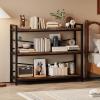 imageHomeiju Bookshelf 3 Tier Industrial Bookcase Metal Small Bookcase Rustic Etagere Book Shelf Storage Organizer for Living Room Bedroom and Home OfficeRustic Brown Patent Pending D29873033Vintage