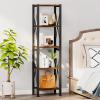 imageHomeiju Bookshelf 3 Tier Industrial Bookcase Metal Small Bookcase Rustic Etagere Book Shelf Storage Organizer for Living Room Bedroom and Home OfficeRustic Brown Patent Pending D29873033Vintage
