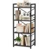 imageHomeiju Bookshelf 3 Tier Industrial Bookcase Metal Small Bookcase Rustic Etagere Book Shelf Storage Organizer for Living Room Bedroom and Home OfficeRustic Brown Patent Pending D29873033Black