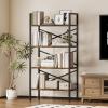 imageHomeiju Bookshelf 3 Tier Industrial Bookcase Metal Small Bookcase Rustic Etagere Book Shelf Storage Organizer for Living Room Bedroom and Home OfficeRustic Brown Patent Pending D29873033Vintage
