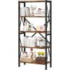 imageHomeiju Bookshelf 3 Tier Industrial Bookcase Metal Small Bookcase Rustic Etagere Book Shelf Storage Organizer for Living Room Bedroom and Home OfficeRustic Brown Patent Pending D29873033Vintage