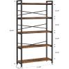 imageHomeiju Bookshelf 3 Tier Industrial Bookcase Metal Small Bookcase Rustic Etagere Book Shelf Storage Organizer for Living Room Bedroom and Home OfficeRustic Brown Patent Pending D29873033Vintage