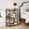 imageHomeiju Bookshelf 3 Tier Industrial Bookcase Metal Small Bookcase Rustic Etagere Book Shelf Storage Organizer for Living Room Bedroom and Home OfficeRustic Brown Patent Pending D29873033Vintage