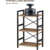 imageHomeiju Bookshelf 3 Tier Industrial Bookcase Metal Small Bookcase Rustic Etagere Book Shelf Storage Organizer for Living Room Bedroom and Home OfficeRustic Brown Patent Pending D29873033Light Coffee