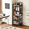 imageHomeiju Bookshelf 3 Tier Industrial Bookcase Metal Small Bookcase Rustic Etagere Book Shelf Storage Organizer for Living Room Bedroom and Home OfficeRustic Brown Patent Pending D29873033Black