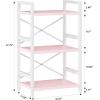 imageHomeiju Bookshelf 3 Tier Industrial Bookcase Metal Small Bookcase Rustic Etagere Book Shelf Storage Organizer for Living Room Bedroom and Home OfficeRustic Brown Patent Pending D29873033Pink