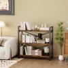 imageHomeiju Bookshelf 3 Tier Industrial Bookcase Metal Small Bookcase Rustic Etagere Book Shelf Storage Organizer for Living Room Bedroom and Home OfficeRustic Brown Patent Pending D29873033Vintage