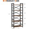 imageHomeiju Bookshelf 3 Tier Industrial Bookcase Metal Small Bookcase Rustic Etagere Book Shelf Storage Organizer for Living Room Bedroom and Home OfficeRustic Brown Patent Pending D29873033Vintage
