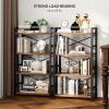 imageHomeiju Bookshelf 3 Tier Industrial Bookcase Metal Small Bookcase Rustic Etagere Book Shelf Storage Organizer for Living Room Bedroom and Home OfficeRustic Brown Patent Pending D29873033Vintage