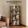imageHomeiju Bookshelf 3 Tier Industrial Bookcase Metal Small Bookcase Rustic Etagere Book Shelf Storage Organizer for Living Room Bedroom and Home OfficeRustic Brown Patent Pending D29873033Light Coffee