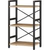 imageHomeiju Bookshelf 3 Tier Industrial Bookcase Metal Small Bookcase Rustic Etagere Book Shelf Storage Organizer for Living Room Bedroom and Home OfficeRustic Brown Patent Pending D29873033Light Coffee