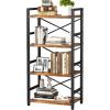imageHomeiju Bookshelf 3 Tier Industrial Bookcase Metal Small Bookcase Rustic Etagere Book Shelf Storage Organizer for Living Room Bedroom and Home OfficeRustic Brown Patent Pending D29873033Vintage