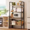 imageHomeiju Bookshelf 3 Tier Industrial Bookcase Metal Small Bookcase Rustic Etagere Book Shelf Storage Organizer for Living Room Bedroom and Home OfficeRustic Brown Patent Pending D29873033Light Coffee