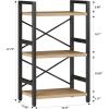 imageHomeiju Bookshelf 3 Tier Industrial Bookcase Metal Small Bookcase Rustic Etagere Book Shelf Storage Organizer for Living Room Bedroom and Home OfficeRustic Brown Patent Pending D29873033Light Coffee