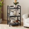 imageHomeiju Bookshelf 3 Tier Industrial Bookcase Metal Small Bookcase Rustic Etagere Book Shelf Storage Organizer for Living Room Bedroom and Home OfficeRustic Brown Patent Pending D29873033Black