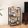 imageHomeiju Bookshelf 3 Tier Industrial Bookcase Metal Small Bookcase Rustic Etagere Book Shelf Storage Organizer for Living Room Bedroom and Home OfficeRustic Brown Patent Pending D29873033Vintage