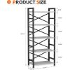 imageHomeiju Bookshelf 3 Tier Industrial Bookcase Metal Small Bookcase Rustic Etagere Book Shelf Storage Organizer for Living Room Bedroom and Home OfficeRustic Brown Patent Pending D29873033White