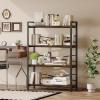 imageHomeiju Bookshelf 3 Tier Industrial Bookcase Metal Small Bookcase Rustic Etagere Book Shelf Storage Organizer for Living Room Bedroom and Home OfficeRustic Brown Patent Pending D29873033Vintage