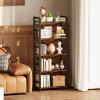imageHomeiju Bookshelf 3 Tier Industrial Bookcase Metal Small Bookcase Rustic Etagere Book Shelf Storage Organizer for Living Room Bedroom and Home OfficeRustic Brown Patent Pending D29873033Vintage
