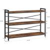 imageHomeiju Bookshelf 3 Tier Industrial Bookcase Metal Small Bookcase Rustic Etagere Book Shelf Storage Organizer for Living Room Bedroom and Home OfficeRustic Brown Patent Pending D29873033Vintage
