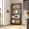 imageHomeiju Bookshelf 3 Tier Industrial Bookcase Metal Small Bookcase Rustic Etagere Book Shelf Storage Organizer for Living Room Bedroom and Home OfficeRustic Brown Patent Pending D29873033Vintage