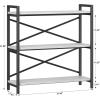 imageHomeiju Bookshelf 3 Tier Industrial Bookcase Metal Small Bookcase Rustic Etagere Book Shelf Storage Organizer for Living Room Bedroom and Home OfficeRustic Brown Patent Pending D29873033White