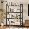 imageHomeiju Bookshelf 3 Tier Industrial Bookcase Metal Small Bookcase Rustic Etagere Book Shelf Storage Organizer for Living Room Bedroom and Home OfficeRustic Brown Patent Pending D29873033Vintage