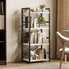 imageHomeiju Bookshelf 3 Tier Industrial Bookcase Metal Small Bookcase Rustic Etagere Book Shelf Storage Organizer for Living Room Bedroom and Home OfficeRustic Brown Patent Pending D29873033White