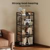 imageHomeiju Bookshelf 3 Tier Industrial Bookcase Metal Small Bookcase Rustic Etagere Book Shelf Storage Organizer for Living Room Bedroom and Home OfficeRustic Brown Patent Pending D29873033Black