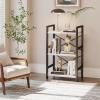 imageHomeiju Bookshelf 3 Tier Industrial Bookcase Metal Small Bookcase Rustic Etagere Book Shelf Storage Organizer for Living Room Bedroom and Home OfficeRustic Brown Patent Pending D29873033White