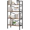 imageHomeiju Bookshelf 3 Tier Industrial Bookcase Metal Small Bookcase Rustic Etagere Book Shelf Storage Organizer for Living Room Bedroom and Home OfficeRustic Brown Patent Pending D29873033Vintage