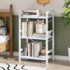 imageHomeiju Bookshelf 3 Tier Industrial Bookcase Metal Small Bookcase Rustic Etagere Book Shelf Storage Organizer for Living Room Bedroom and Home OfficeRustic Brown Patent Pending D29873033Blue